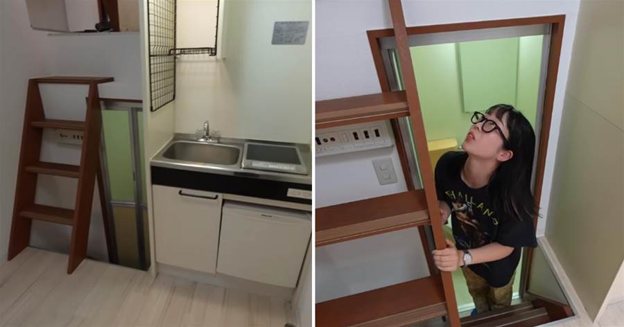 日本23歲女生住16㎡「煙囪房」，將蝸居分成五層，網友：上廁所從五層爬到一層，也是服了