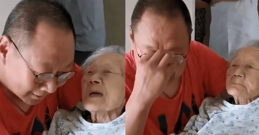 孝暖人心！101歲的母親看病，被52歲的兒子全程抱在懷里「聽到媽媽一句話」當場淚崩